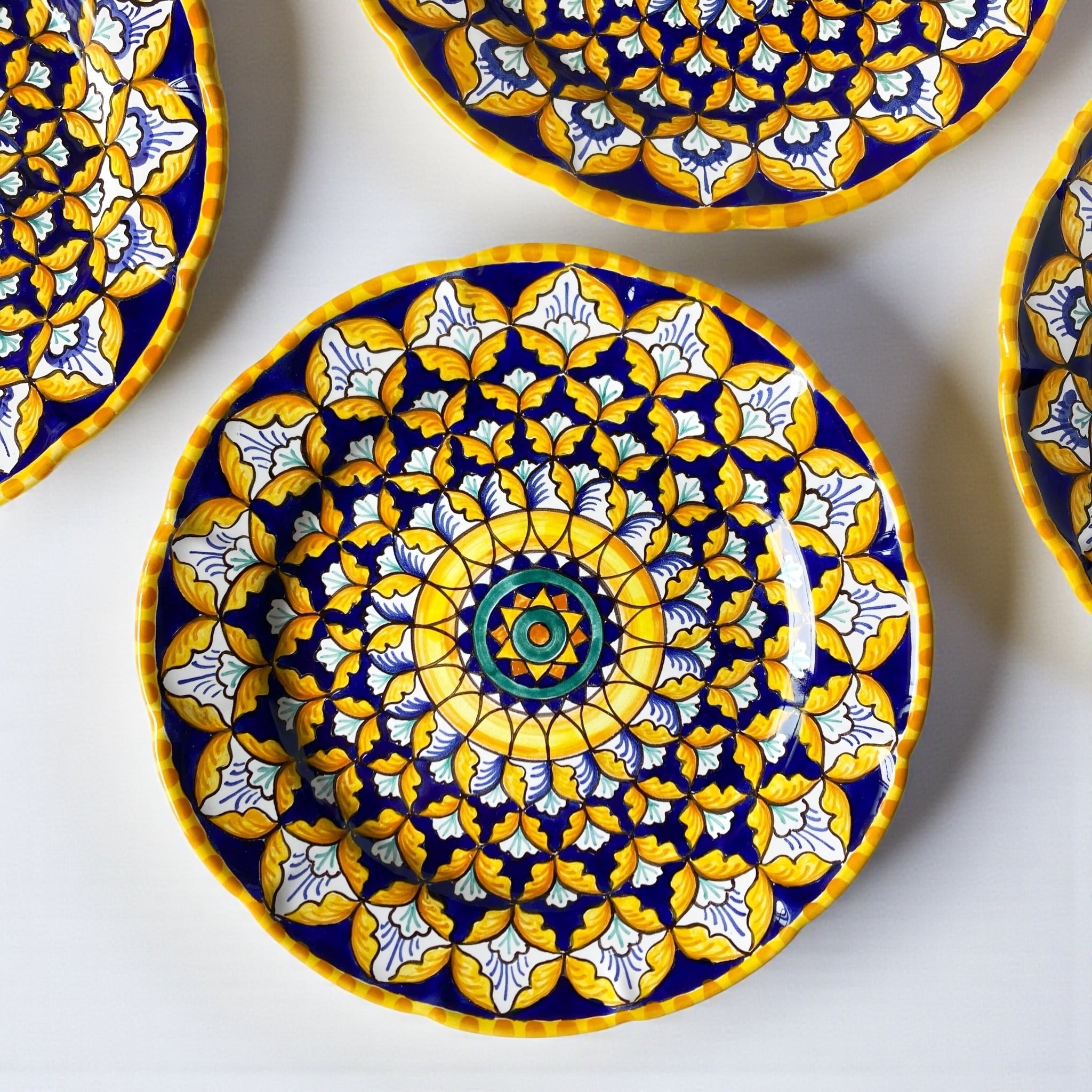 絵皿 26cm GEO048 マヨリカ焼き イタリア陶器 幾何学模様 | イタリア