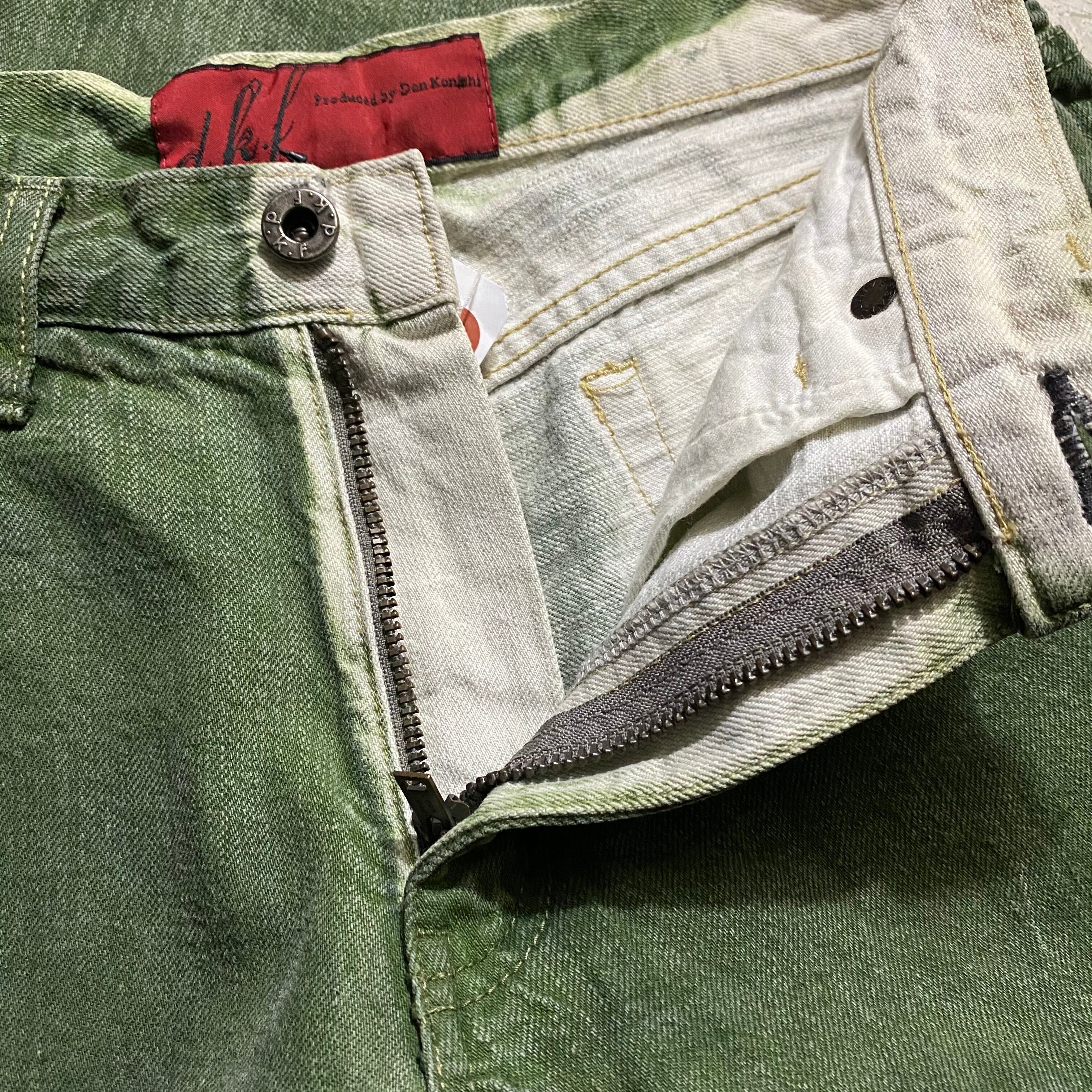 パンツ D.K.F don konishi straight pant vintage D.K.F by Don Konishi green overdye denim pants | NOIR ONLINE