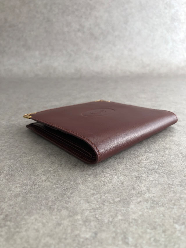 Cartier カルティエ マストライン 財布 ボルドー レザー 2つ折り vintage ヴィンテージ オールド fs2inb