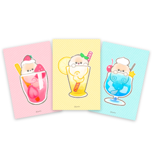 【ポストカード　３種類セット】ポメラニアンのぽぽち