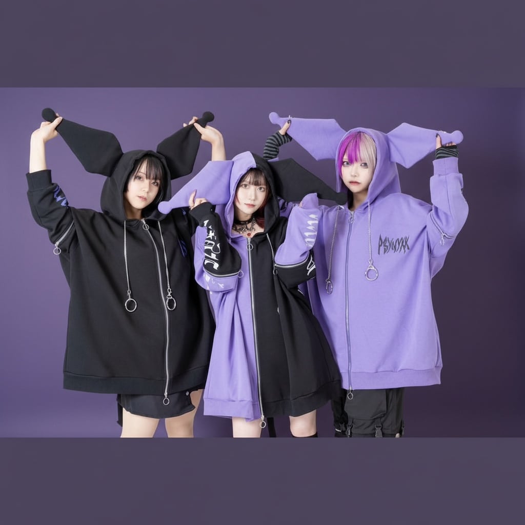 【希少】KUROMIクロミ×PSYNYXXパーカー 地雷 サブカル サンリオ 人気KUROMIクロミ×PSYNYXXパーカー 地雷 サブカル サンリオ | 韓国系