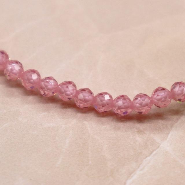 【Blooming Pink Roses】水紋天珠×ローズクォーツ×ジルコニア×アクアマリン ブレスレット