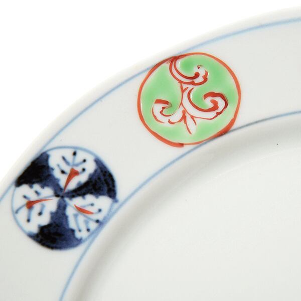 染錦丸紋段付5.5寸丸皿 | 福珠窯ファクトリーショップ