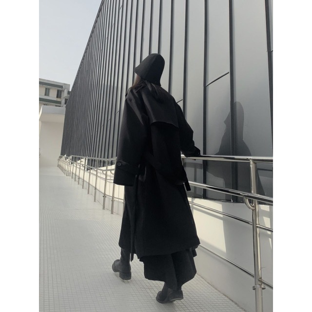 Black long coat C0408