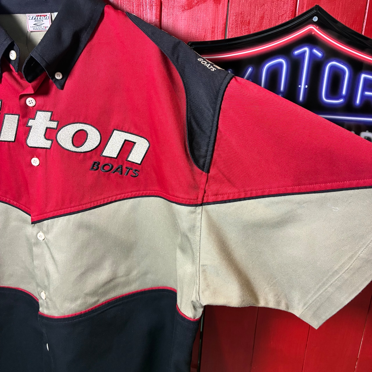 Triton BOATS レーシングシャツ バスフィッシングボート ワークシャツ