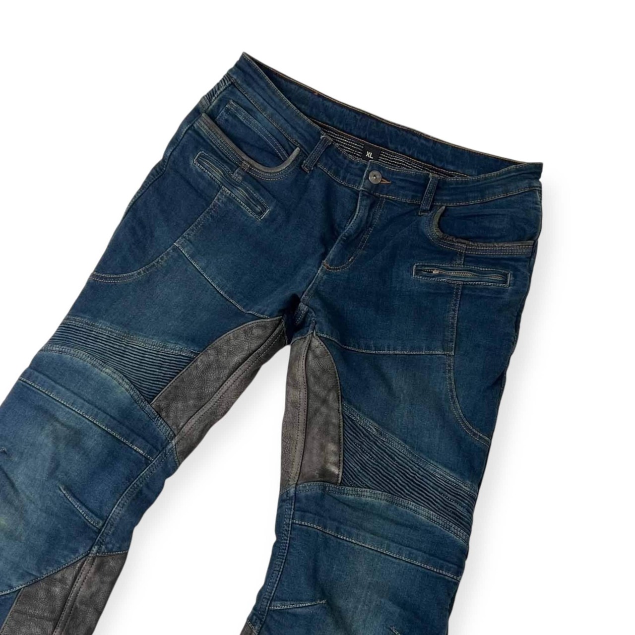 DEGMER デグナー 切替本革 ジーパン デニムパンツ XL/インディゴ/メンズ/バイクウェア/バイカー