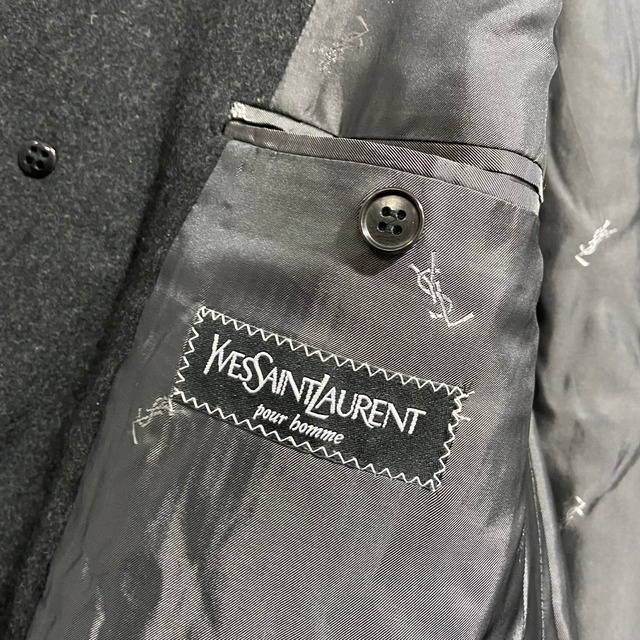 『送料無料』Yves Saint Laurent チェスターコート　ウール　イタリア製　XL