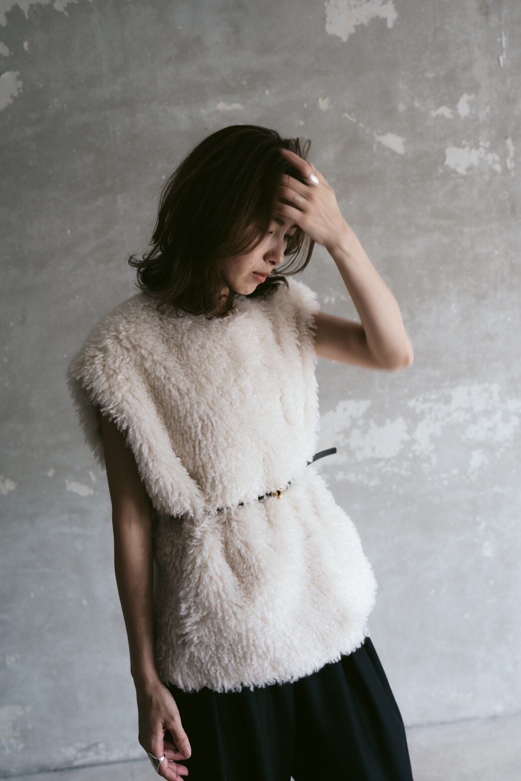 THINK FUR】Curly Eco Fur Vest - ベスト/ジレ