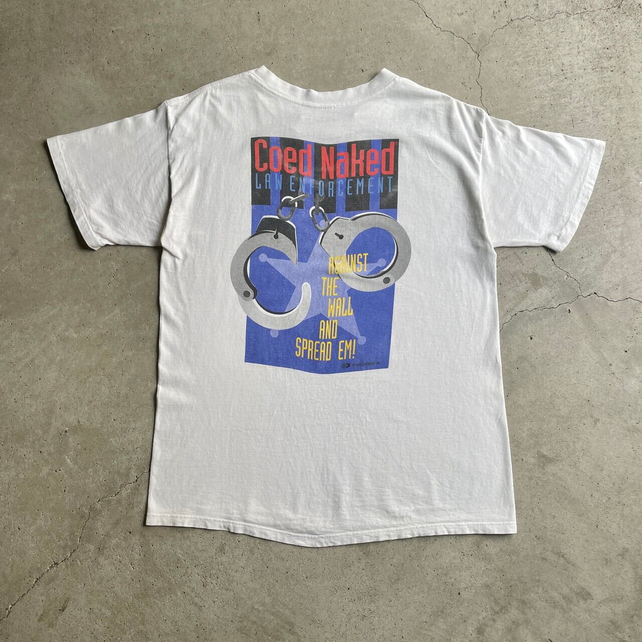 90年代 COED SPORTSWEAR 手錠 ジョーク メッセージ バックプリント Tシャツ メンズL相当 古着 90s ヴィンテージ