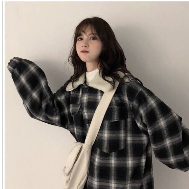 ボアブルゾン レディース 新作 秋冬 チェック柄 ブルゾン もこもこ