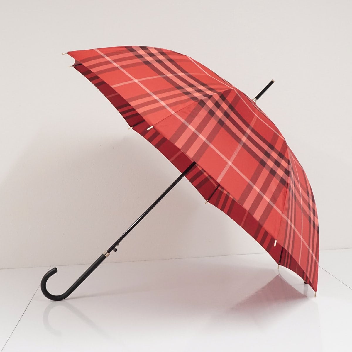 傘 BURBERRY バーバリー USED美品 チェック レディース レッド
