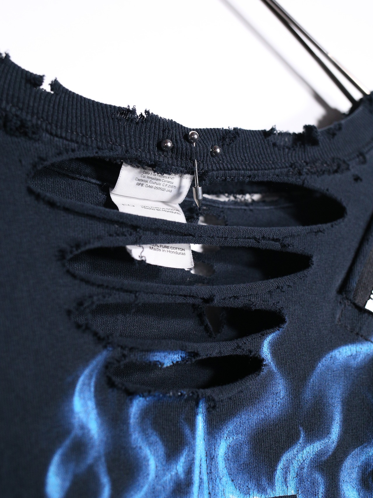 REMAKE / zip and boro custom punk  l/s tee - 10
