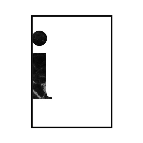 "i" 黒大理石 - Black marble - ALPHAシリーズ [SD-000536] A4サイズ ポスター単品