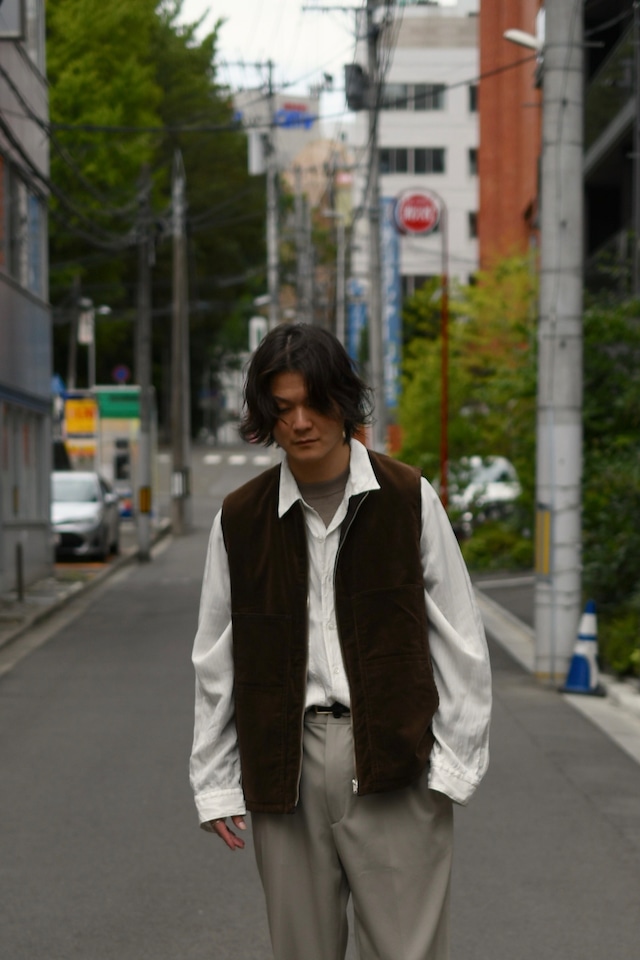BISOWN / CORDUROY × WO/CA REVERSIBLE VEST (Brown)