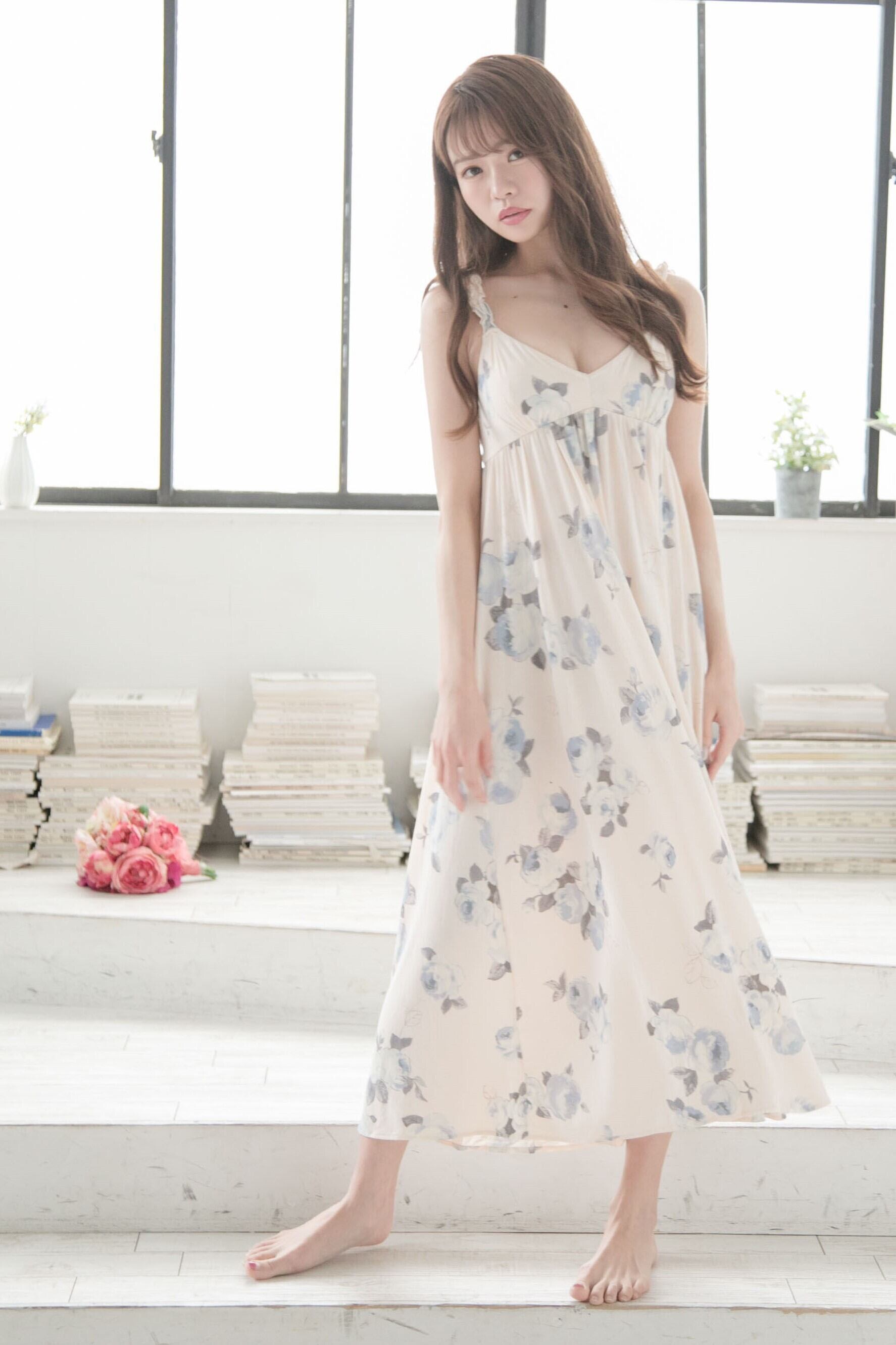 パット付き花柄ワンピースルームウェア アイボリー P アパレル通販 Andante パット付き花柄ワンピースルームウェア アイボリー P アパレル通販 Andante