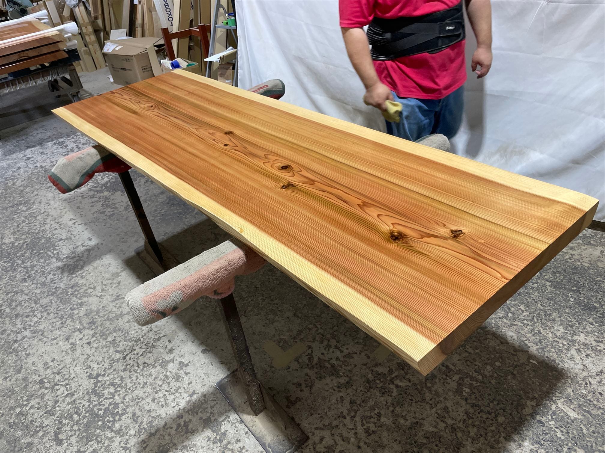 杉9133 一枚板無垢 2320x710-630x60mm 乾燥材 センターテーブル