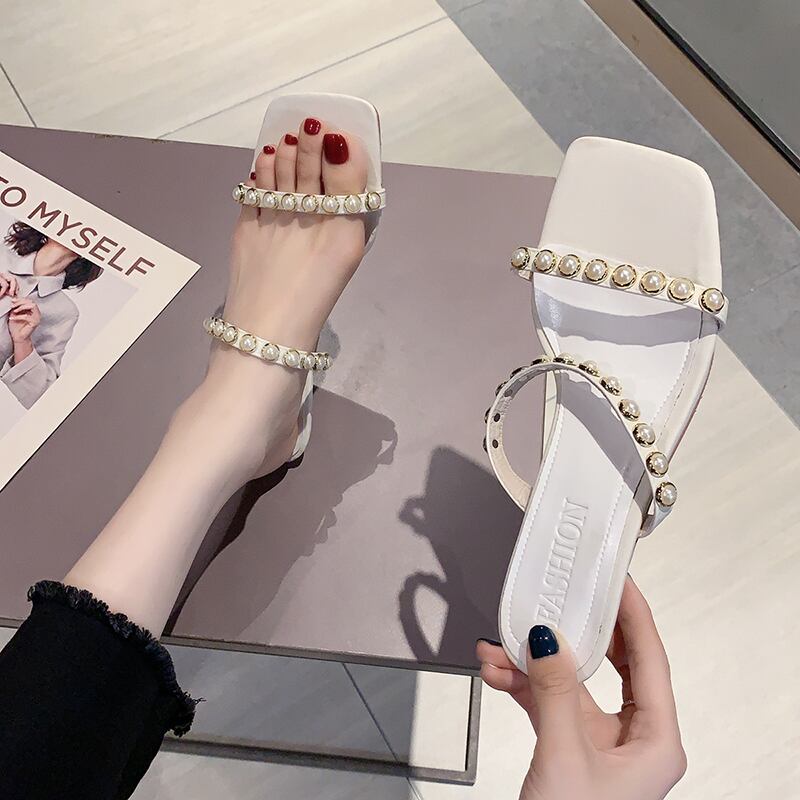 サンダルとスリッパを備えたフェアリースタイルのパールスティレット女性用アウターウェア 部族の婦人靴27921714338