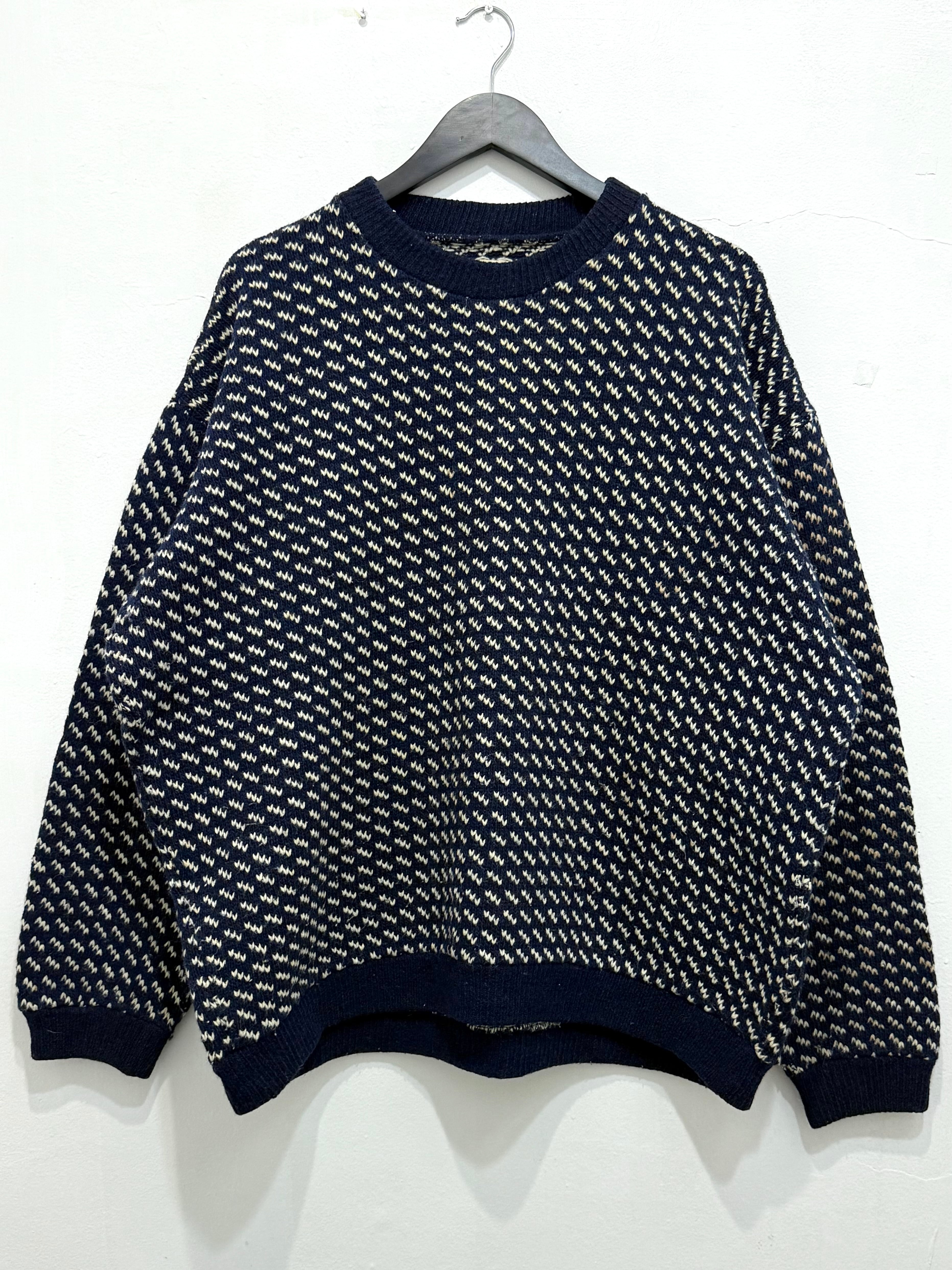 60s Wool × Rayon Birdseye Knit Sweater Made in 60s Wool × Rayon Birdseye Knit Sweater Made in