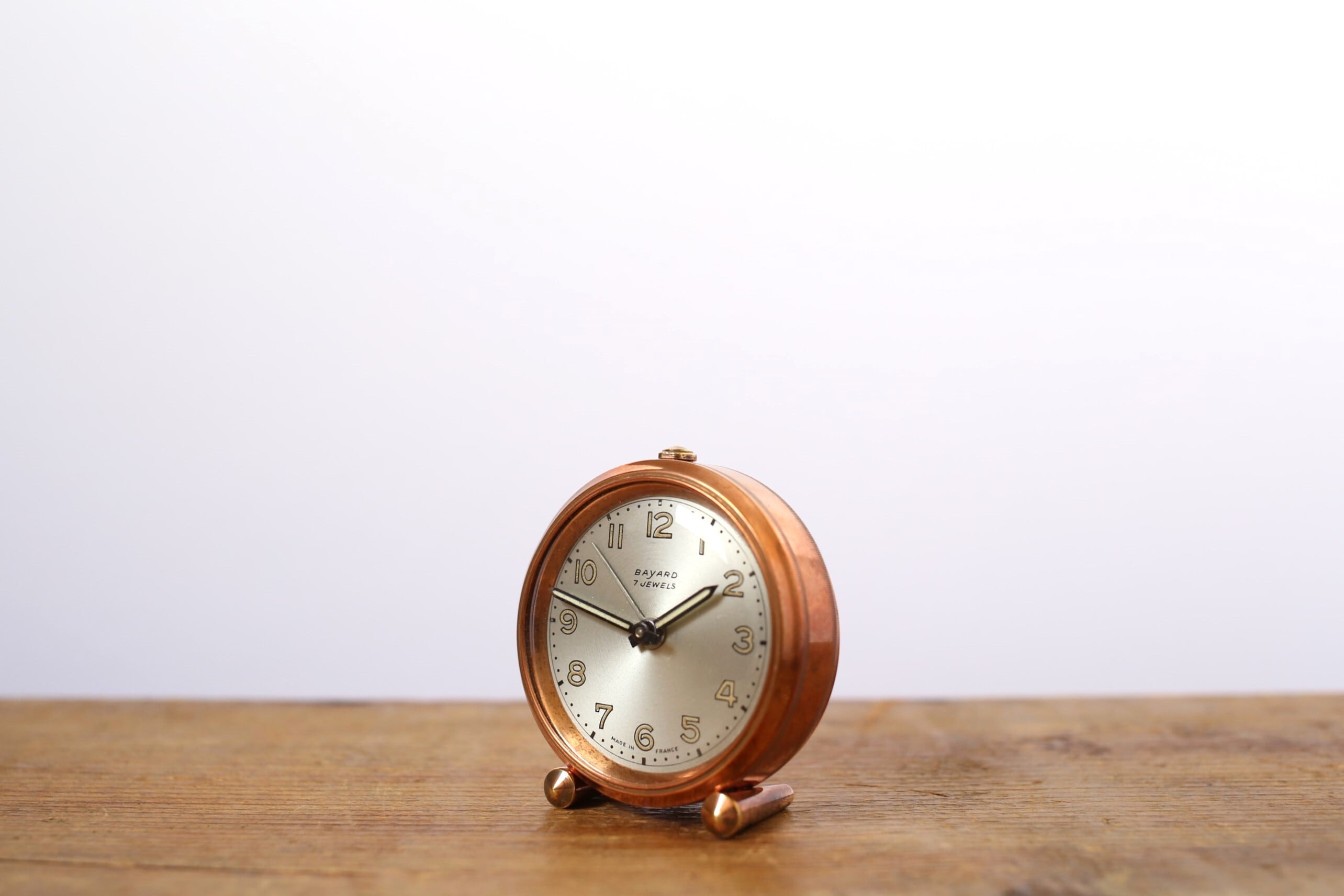 フランス アンティーク ヴィンテージ BAYARD 小さな目覚まし時計 ブロンズカラー N-04137