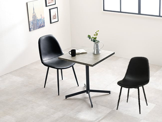 chair-chair カフェテーブル 60cm角カフェテーブル3点セット（グレー×チェア4カラー） | カフェ