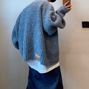 ル​​ーズショートニットカーディガン　1030