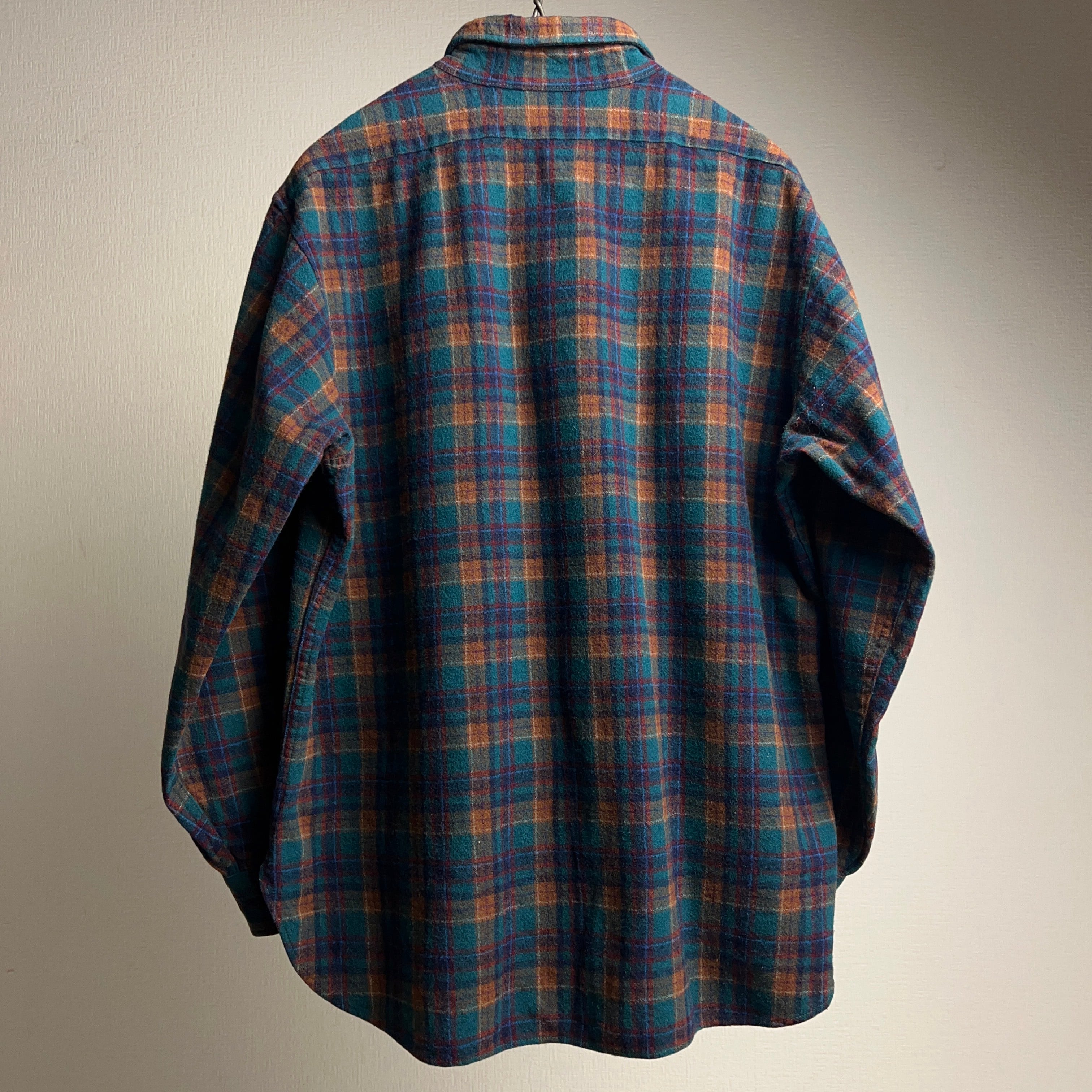 70's~80's “PENDLETON” Plaid Wool Shirt SIZE XL USA製 70年代 80年代 ペンドルトン  ウールチェックシャツ 長袖【0929A25】【送料無料】
