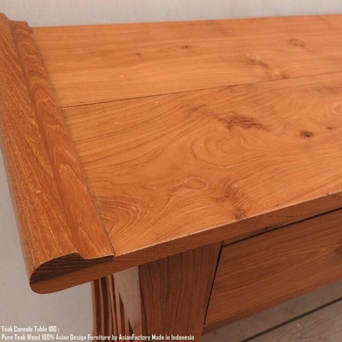 チーク無垢材 コンソールテーブル2D100 NA ナチュラルブラウン