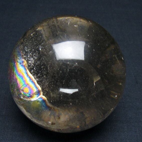 水晶 丸玉 虹入り 65mm スフィア 置物 水晶玉 一点物 151-8817