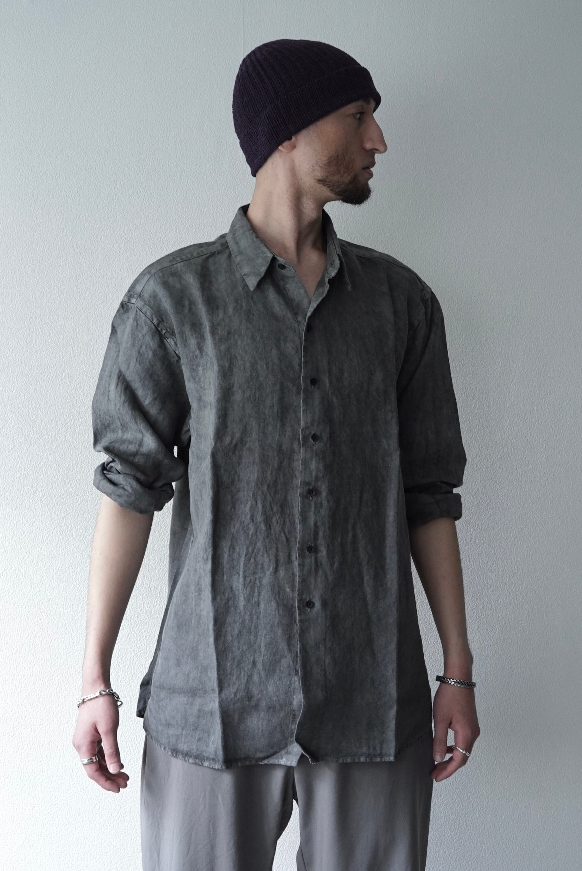 COLINA Minimal shirtsコリーナ ミニマルシャツ 墨染め Natural Dyed Linen / The Shirts (墨染） | C O L I N A