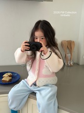 ニニベロ / ninibello / スノーマンニットカーディガン / 韓国子供服 / キッズ / 26winter〖取寄〗*S~L*