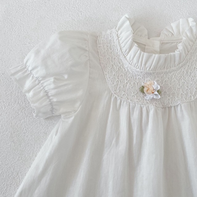 【BABY】立体フラワーフリルパフスリーブワンピース - 16