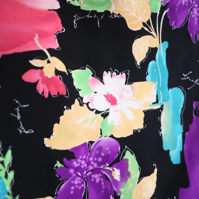 "動物×花" colorful art pattern super big box silhouette h/s shirt