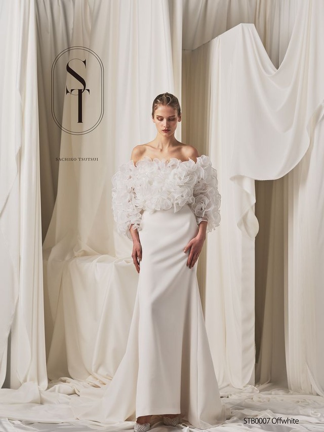 美品！ ウエディングドレス 水色 ツーピース ノースリーブ 人気上昇  