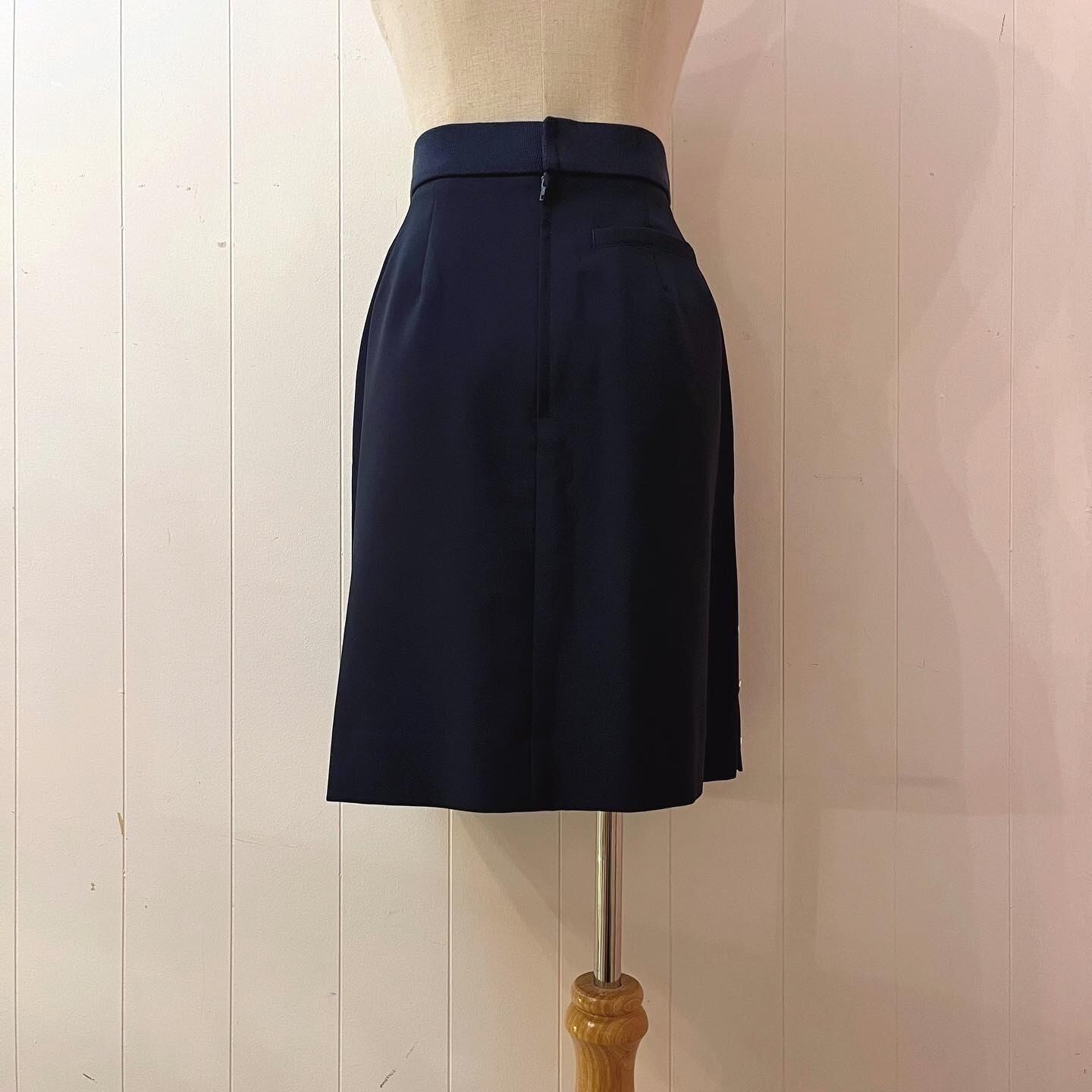 flag embroidery navy culotte skirt