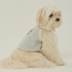 【予約】[ thesallyslaw ] Bunny Top｜Blue Milk Stripe