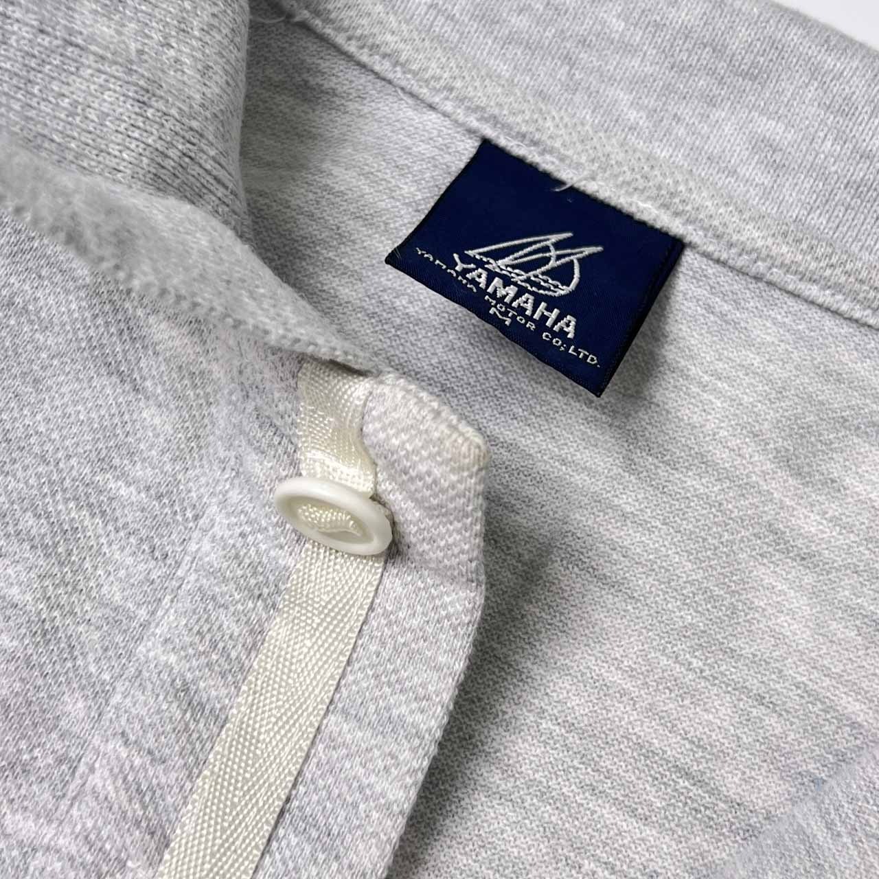YAMAHA MOTOR ヤマハ ワンポイント 鹿の子 半袖 ポロシャツ M/ライトグレー メンズ