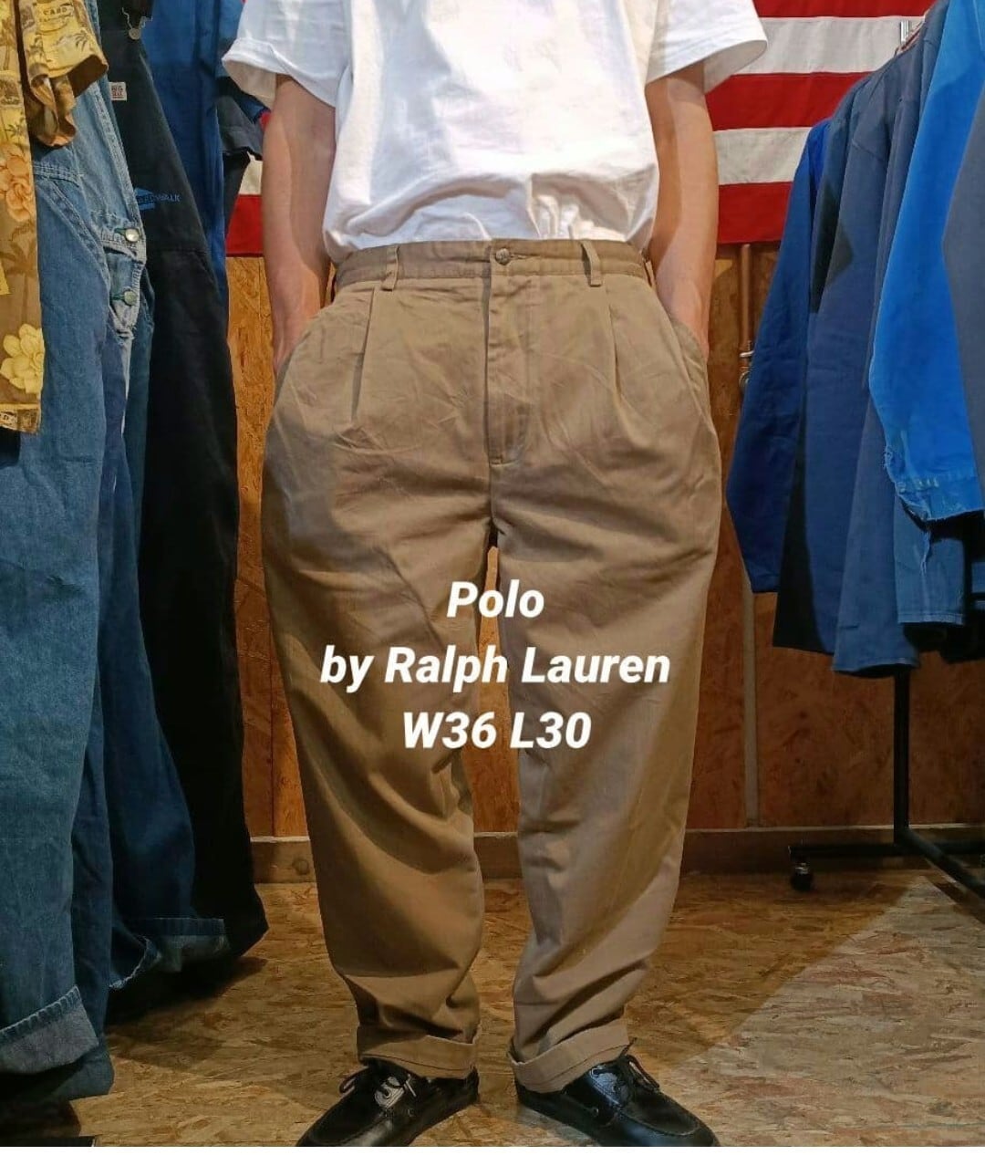 Used パンツ◆w36 90s HAMMOND PANT ポロラルフローレン ブラウン ポロチノ◆USA古着 ヴィンテージ