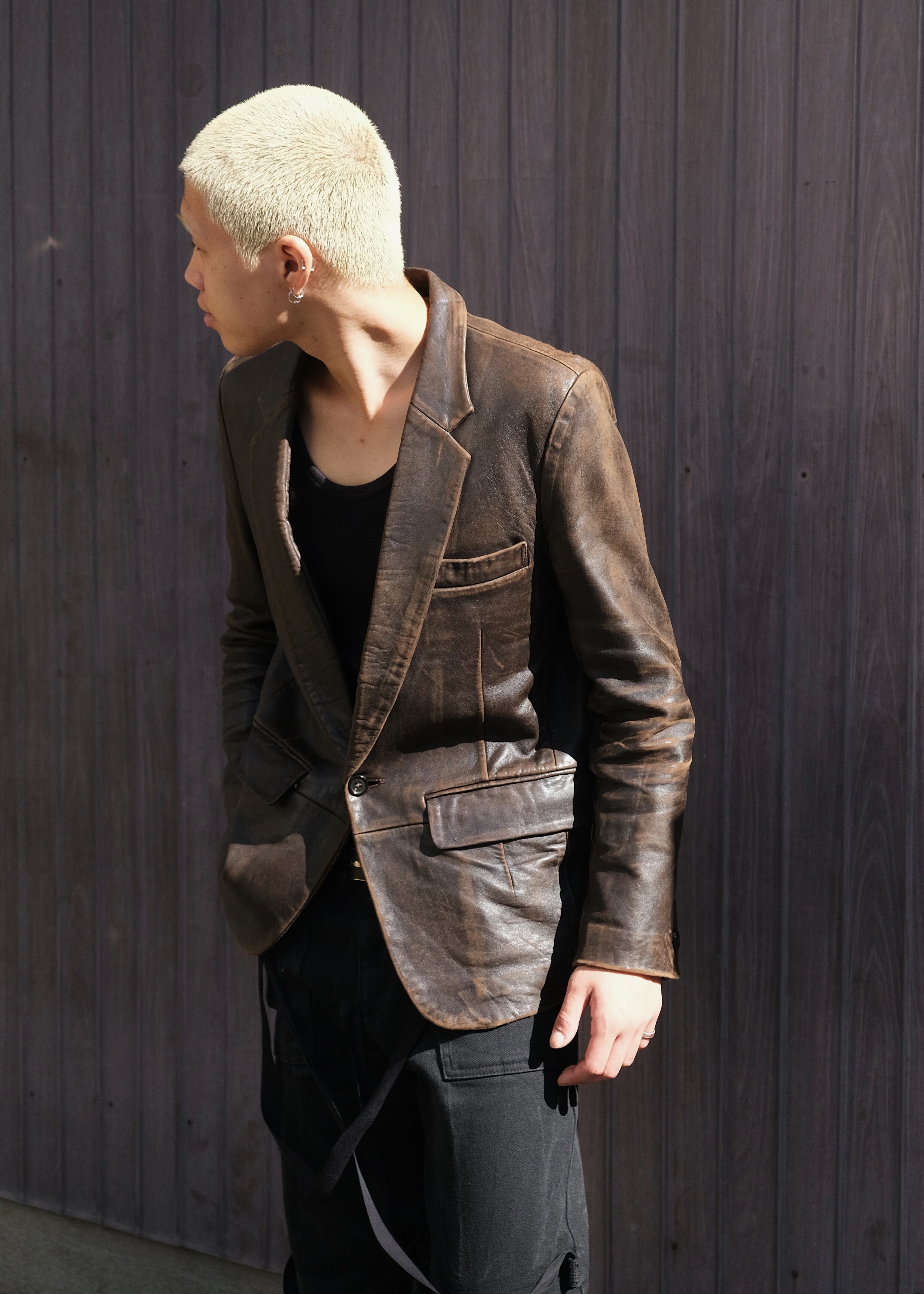 UNDERCOVER 05AW ARTS & CRAFTS studs leather tailored jacket | CETTEN 