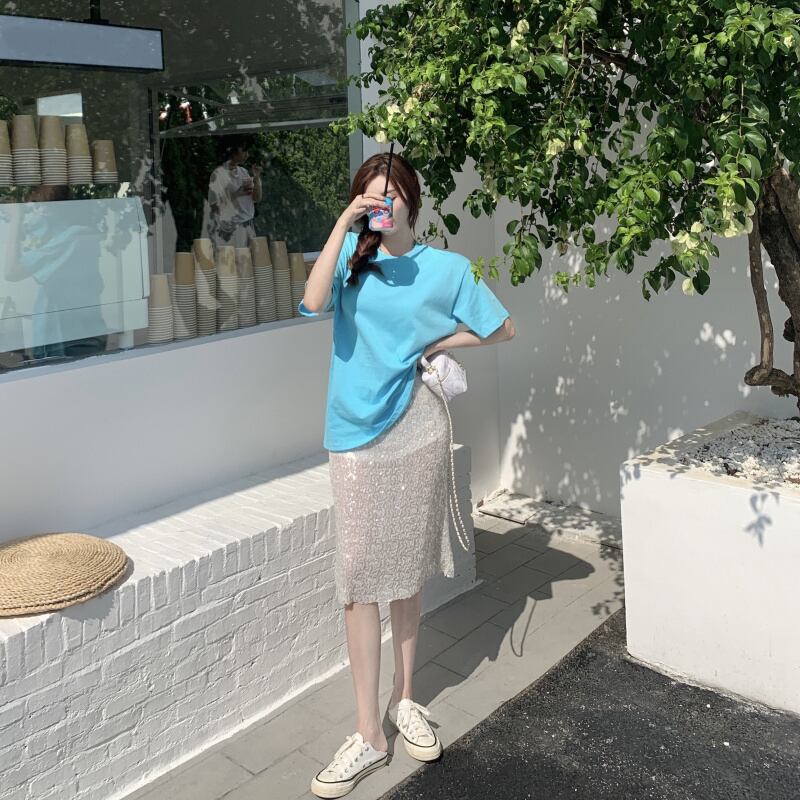 スカート ハイウェストウェスト薄手サマー 夏物 ブラックストロベリース21366398748