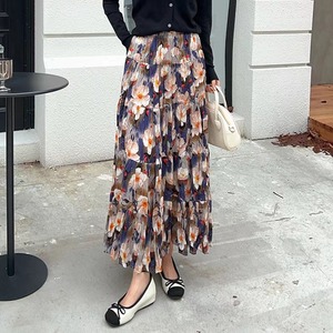 Aラインフローラルロングスカート 17type W00954