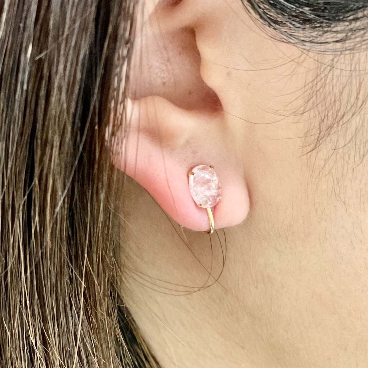 K10YG ナイジェリア産モルガナイト　3ct ピアス K10YG ナイジェリア産モルガナイト 3ct ピアス