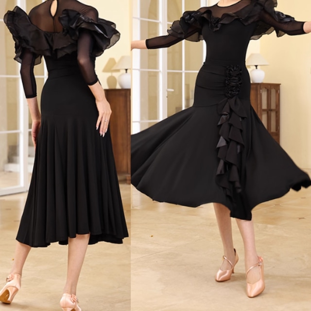 ローズモチーフ フリルデザイン ダンススカート ds0443