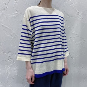 TANG ラミーコットンボーダーワイドプルオーバー