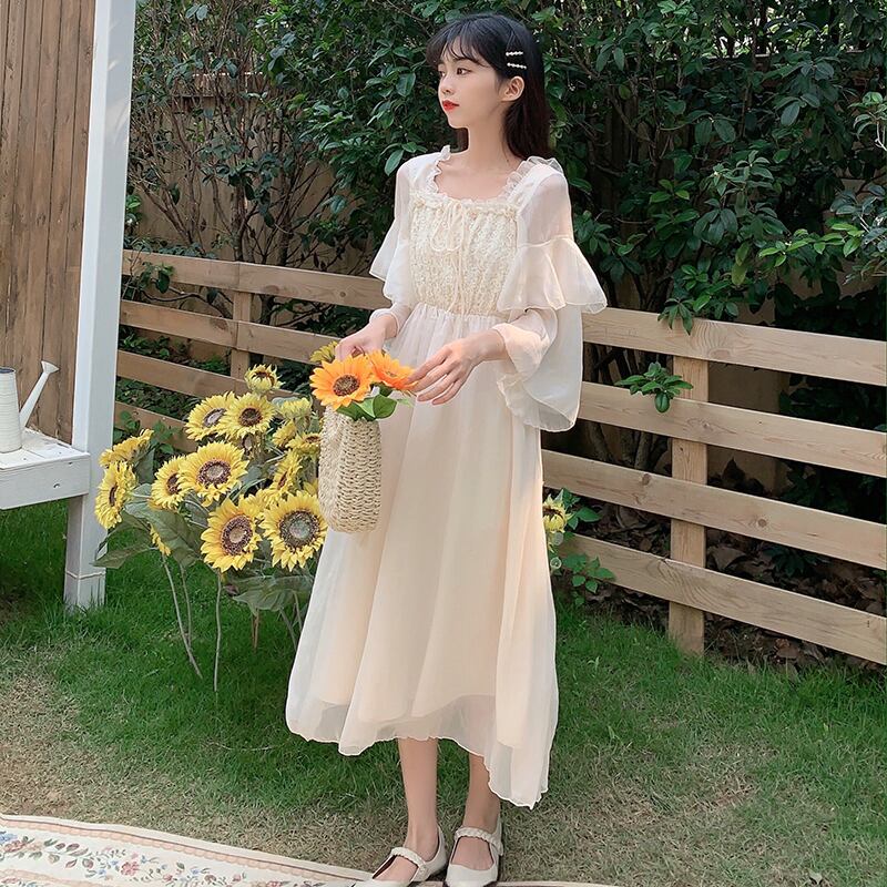 スタイルドレス レディースサマーハイウェストスカート レース 大人ガーリー スウィート キュート カジュアル 夏物 レースアップ 萌量不足13259171240