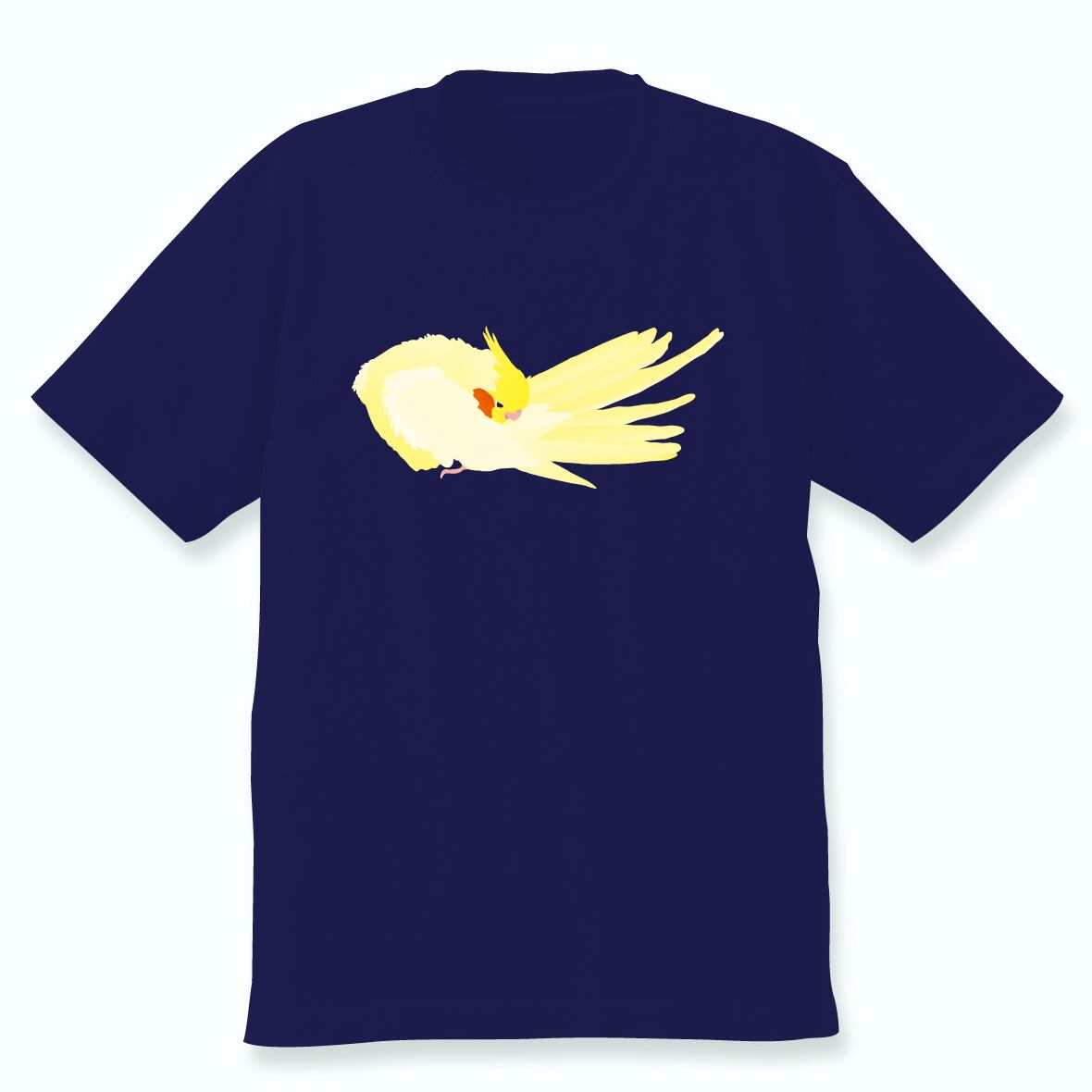 羽づくろうオカメインコTシャツ（ルチノー）ネイビー