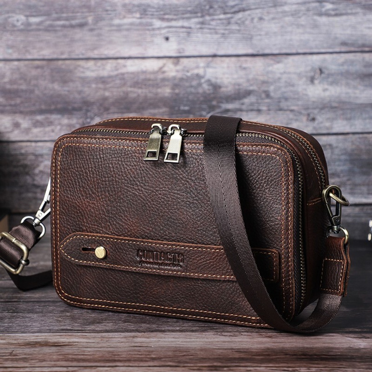 2Way Genuine Leather Clutch Shoulder Bag / 2ウェイ 本革 レザー クラッチ ショルダー バッグ