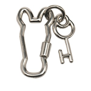 エルメス クレ シュヴァル ムスクトン スナップフック キーホルダー キーリング シルバー メタル レディース HERMES 【中古】