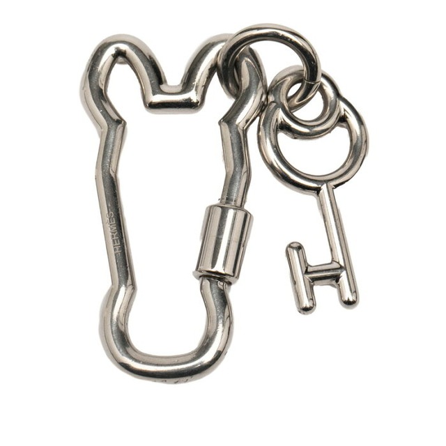 エルメス クレ シュヴァル ムスクトン スナップフック キーホルダー キーリング シルバー メタル レディース HERMES 【中古】