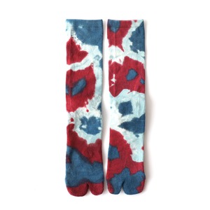 Merino Wool Tie Dye Socks（Red × Blue × Sax）