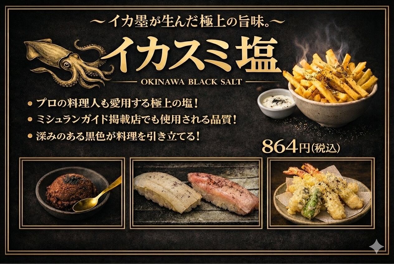 イカスミ塩パック60g OKINAWA BLACK SALT | 南の島恵み農園 OKINAWA BRAND